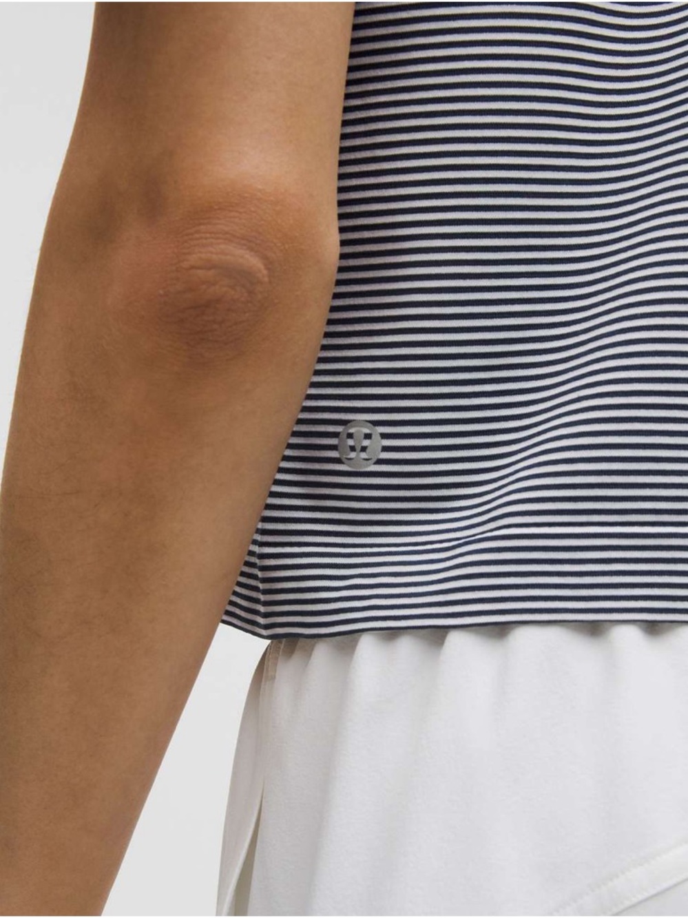 Lululemon Seamless Classic-Fit Mariner Stripe Cropped T-Shirt Club Blue / White - Picture 2 of 9